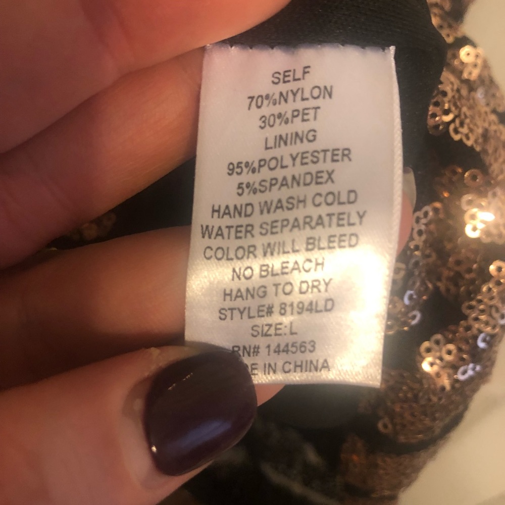 Rose Gold Sequin Party Dress - Picture 6 of 7